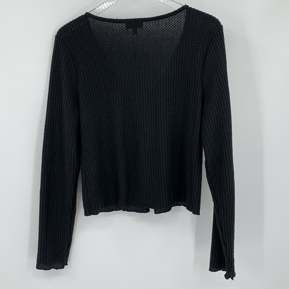 Socialite Skivvy cardigan sweater ribbed thermal black new XL X-Large - Picture 4 of 5
